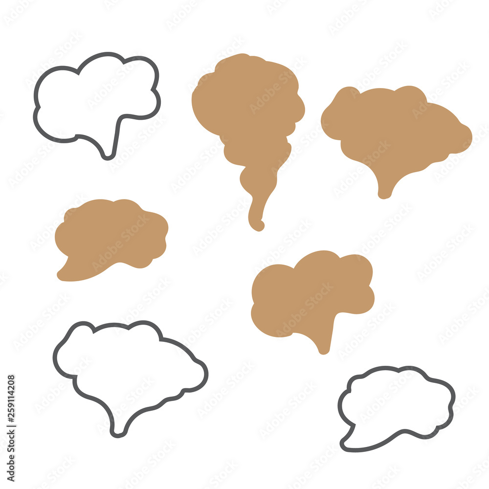 Smoke Steam Vapor Signs. Hand drawn doodle smoke, clouds and fog Smoke Steam Vapor Signs. Hand drawn doodle smoke, clouds and fog
