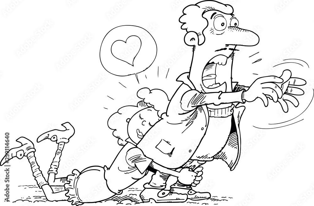 Fototapeta premium Woman suffocating man with love