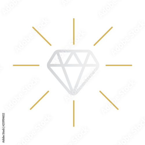 Diamond icon. Brilliant vector icon. Diamond outline vector sign
