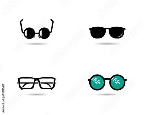 Glasses logo design vector icon 