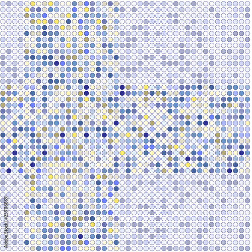 Blue and yellow dots on grey background 