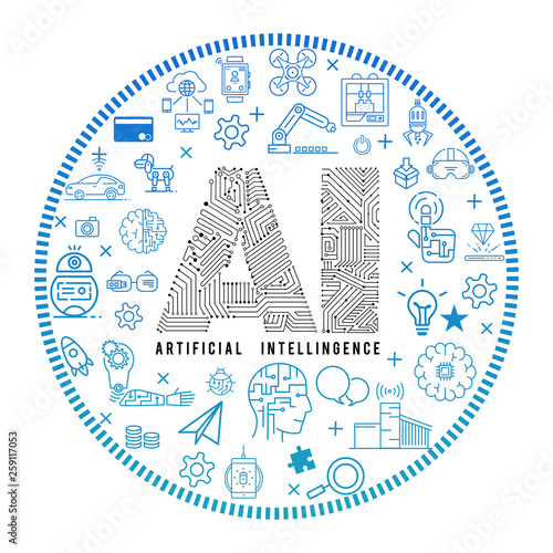 Artificial Intelligence concept vector icon.