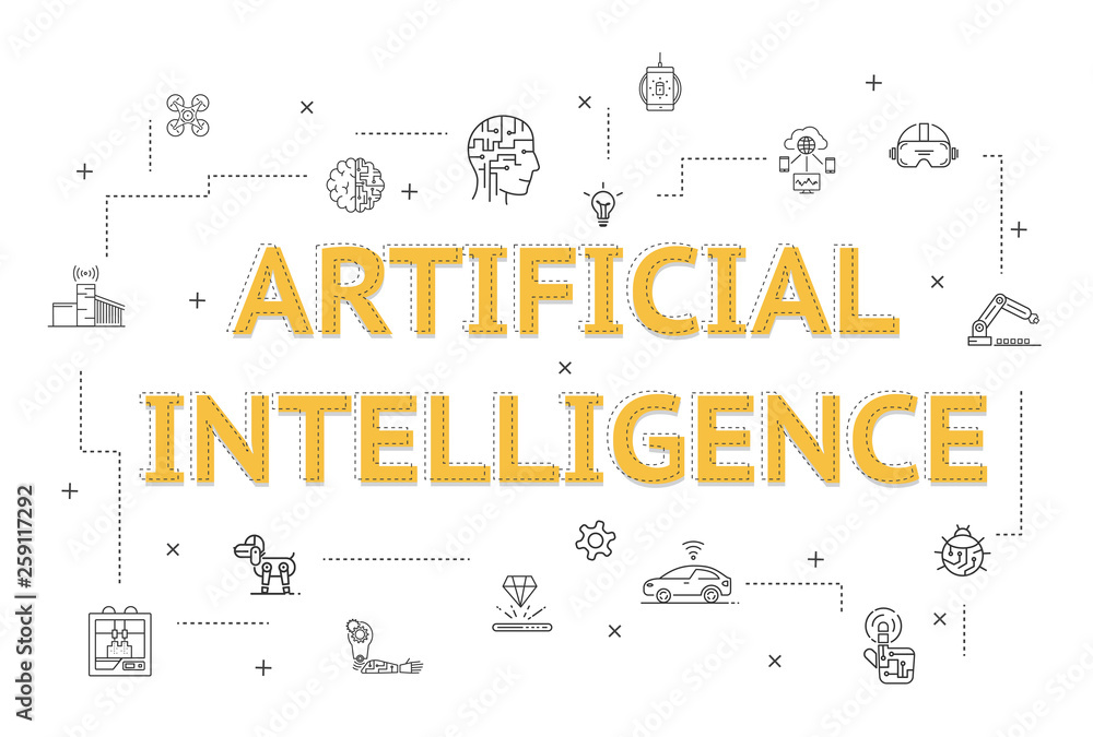 Fototapeta premium Graphic design of artificial intelligence.