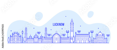 Lucknow skyline Uttar Pradesh India city vector