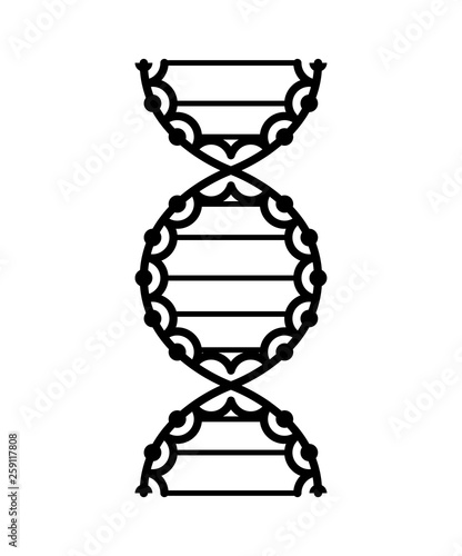 Abstract DNA strand symbol. Isolated on white background. Vector concept illustration.