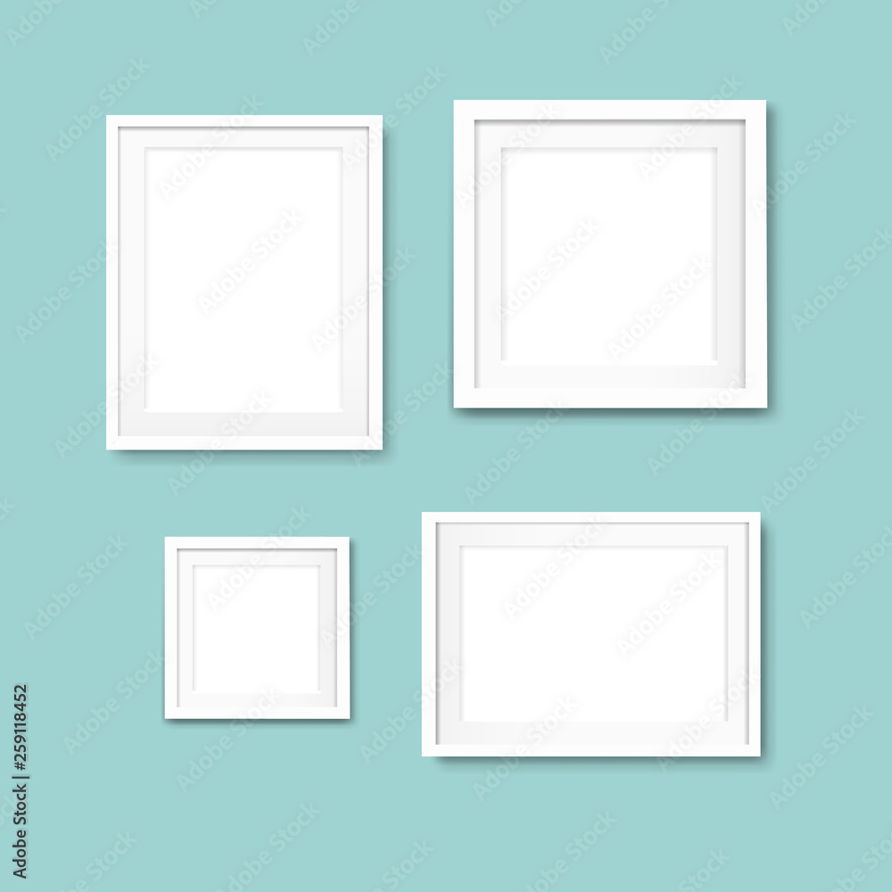 Picture Frame Set Isolated Mint Background Picture Frame Set Isolated Mint Background