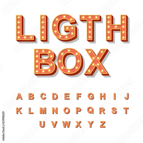 Light Box style light bulb alphabet