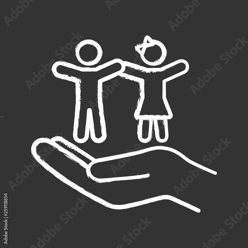 Children’s rights chalk icon