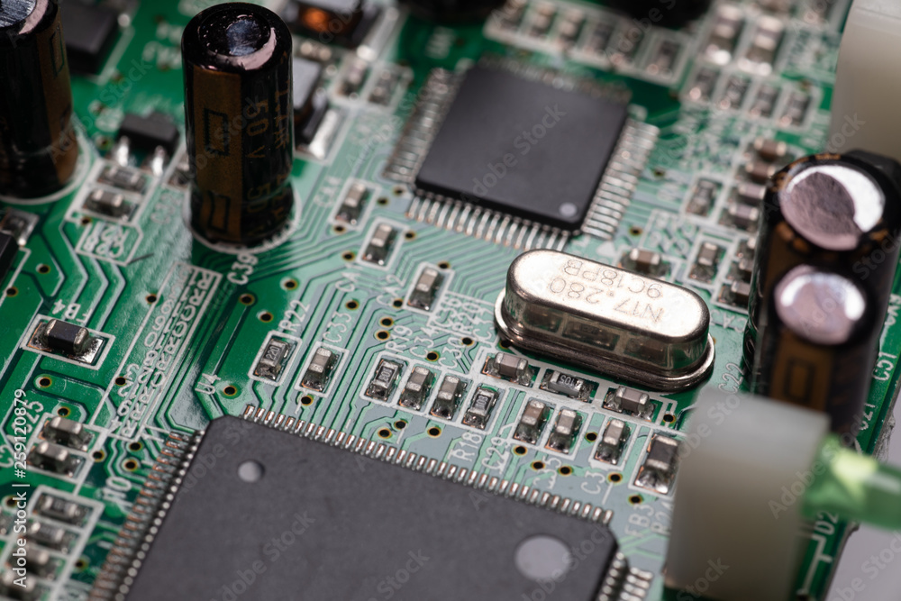 Pcb microchip integrated component on circuit board