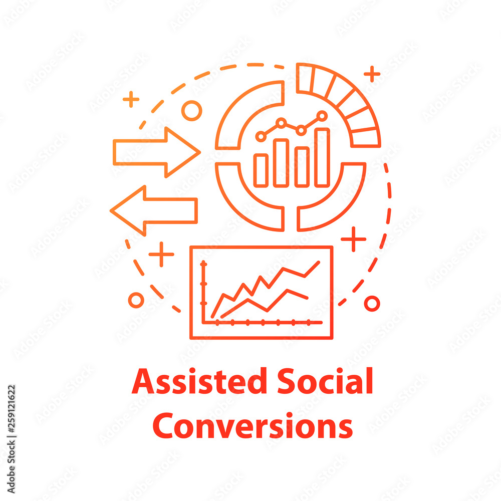 Obraz premium Assisted social conversions concept icon