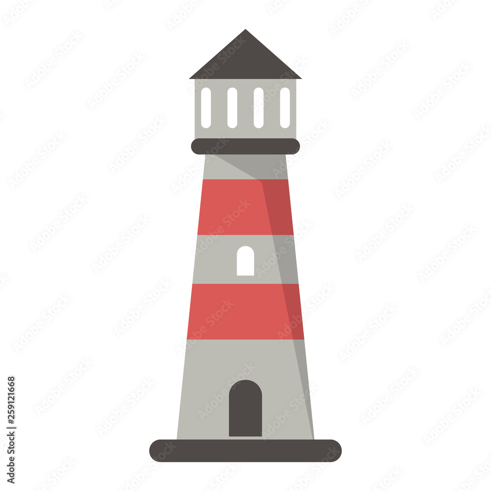 Beach lighthouse symbol cartoon