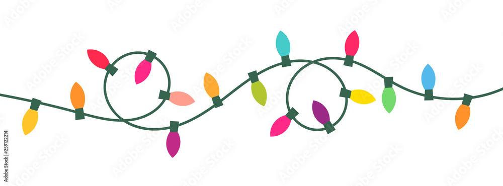 Christmas lights isolated.