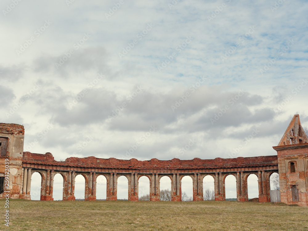 Obraz premium Brest, BELARUS - MARCH 18, 2019: Sapeg Palace Complex in Ruzhany.