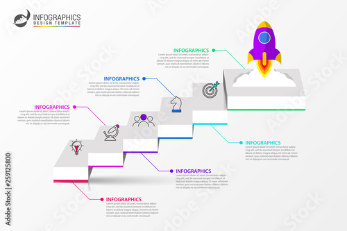Infographic design template. Creative concept with 6 steps