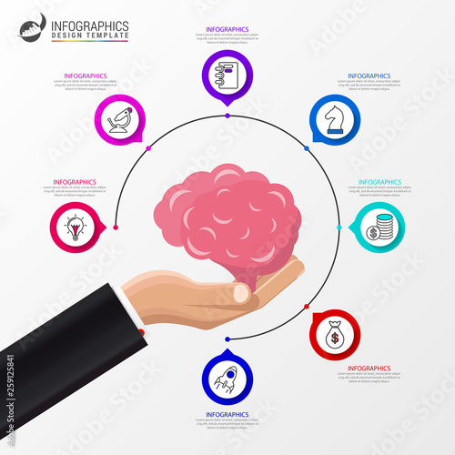 Infographic design template. Creative concept with 7 steps