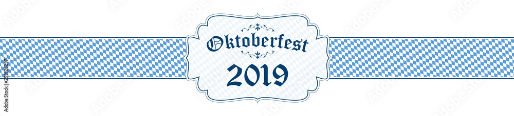 Oktoberfest banner with text Oktoberfest 2019