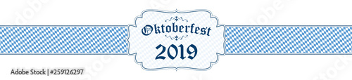 Oktoberfest banner with text Oktoberfest 2019