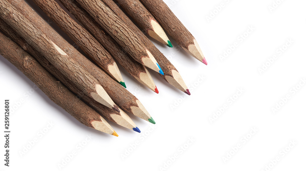 Color pencils on white background Color pencils on white background