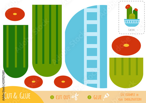 Education paper game for children, Cactus