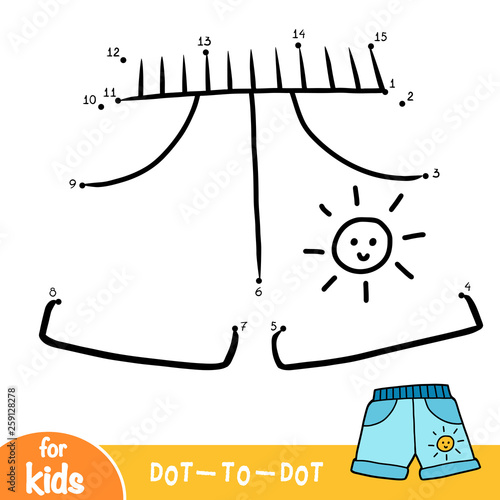 Numbers game, education dot to dot game, Kids shorts