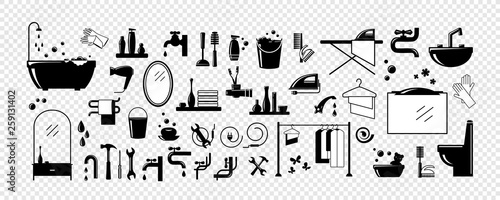 Bathroom equipment, repair, cleaning.