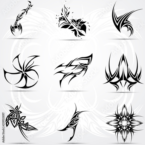 tribal tattoo set