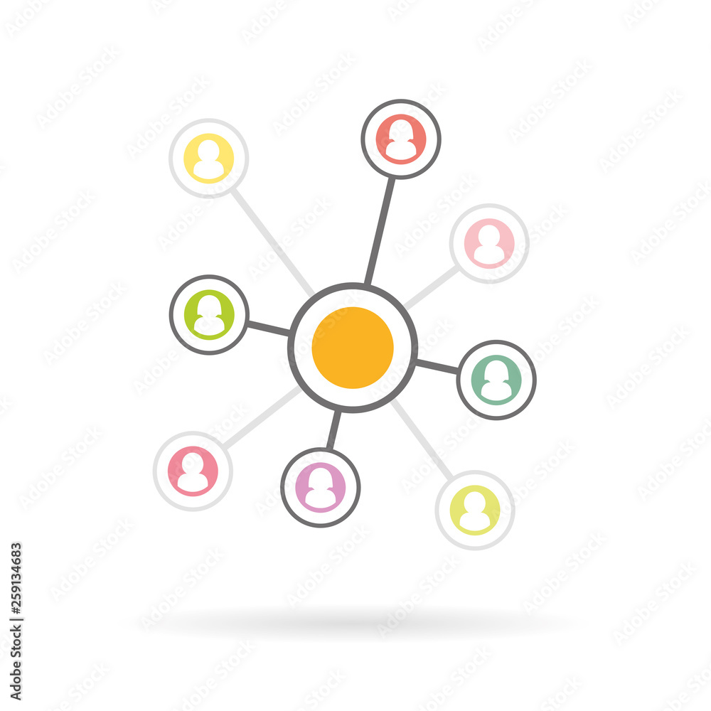 Team in social network working concept. Human model connection vector illustration. Team in social network working concept. Human model connection vector illustration.