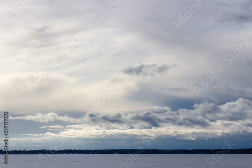 The texture of the clouds in the sky