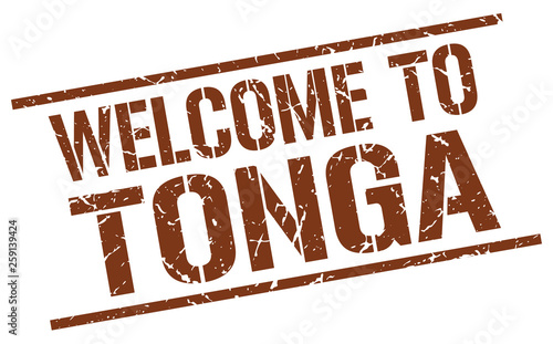 welcome to Tonga stamp