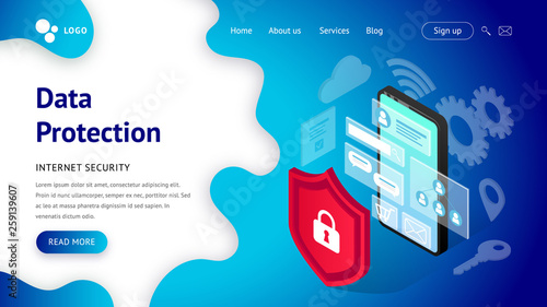 Data protection landing page smartphone