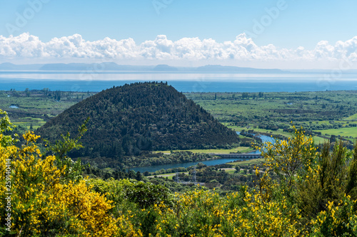View of Maunganamu Hill and Lake Taupo in New Zealand