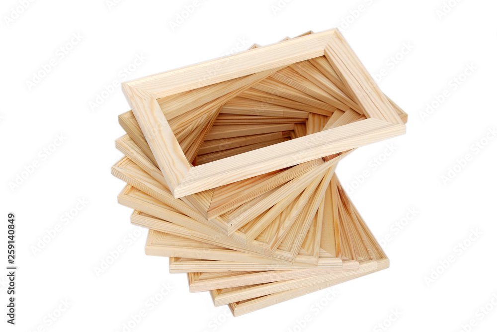 frame, pile of wooden frames