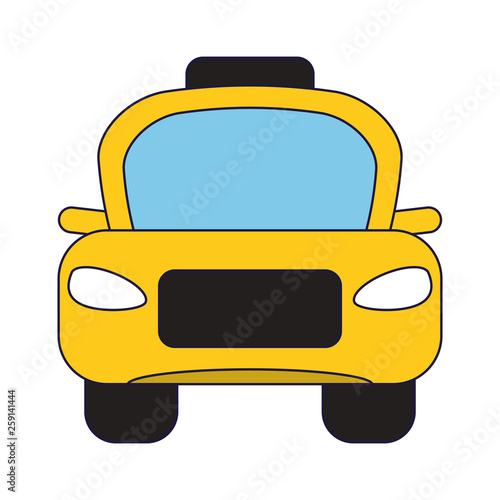 Taxi cab frontview vehicle