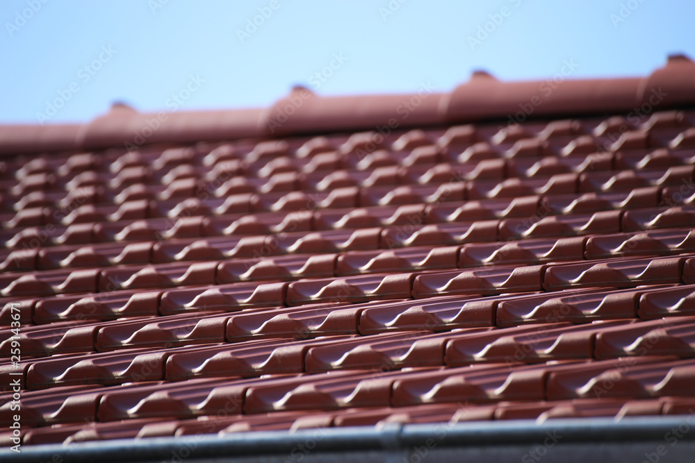 Fototapeta premium Close-up of a new tiled roof