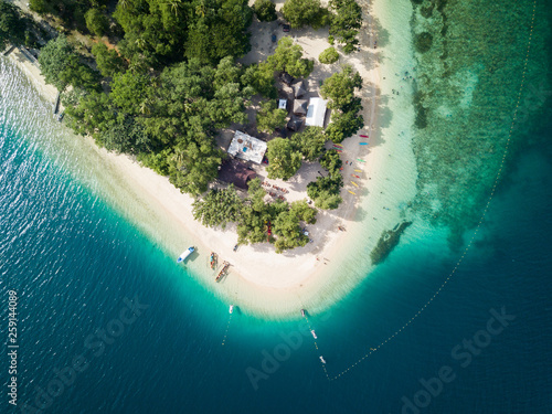 Aerial drone picture of Potipot Island and the white beach in Zambales, Philippines © Roman