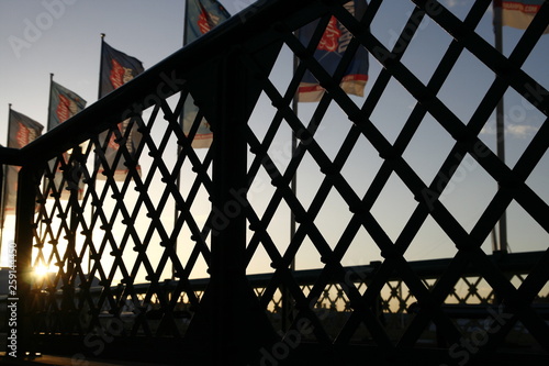 fences at sunset