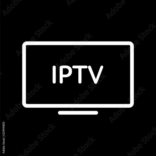 TV set icon. HD IPTV UHD Internet Protocol TV symbol