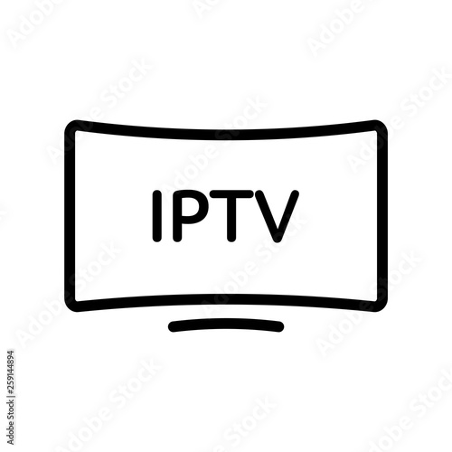 TV set icon. HD IPTV UHD Internet Protocol TV symbol