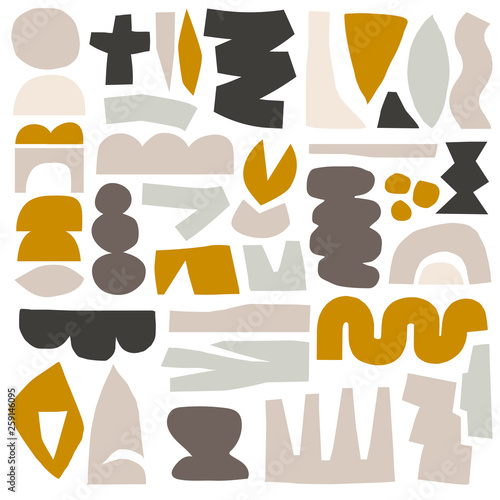 Abstract Vector scandinavian paper cut collage collection