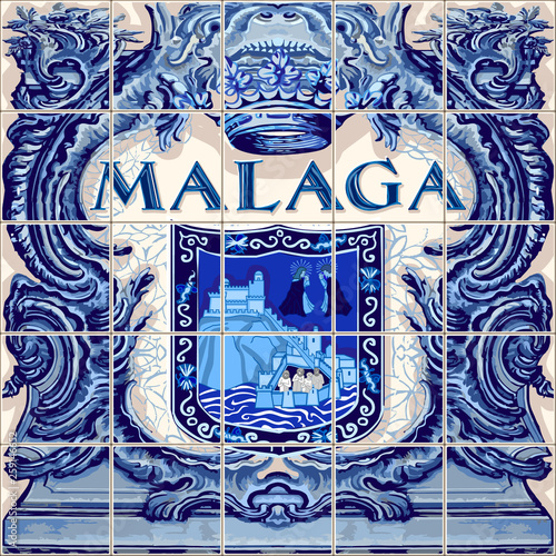 Malaga Azulejo Ceramic Tiles Andalucia Spain Spanish