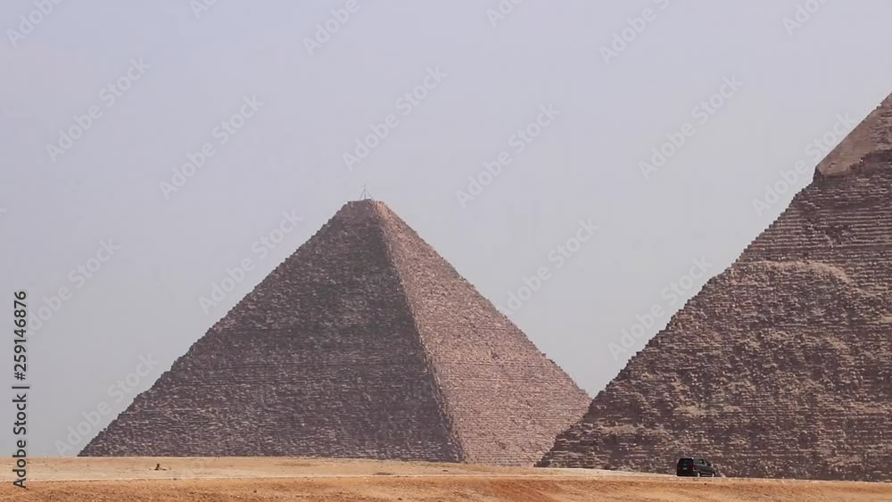 Panorama of the area with the great pyramids of Giza, Egypt Panorama of the area with the great pyramids of Giza, Egypt