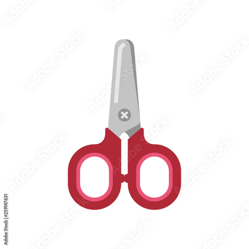 Scissors icon. Vector object with flat style. Set of stationery.