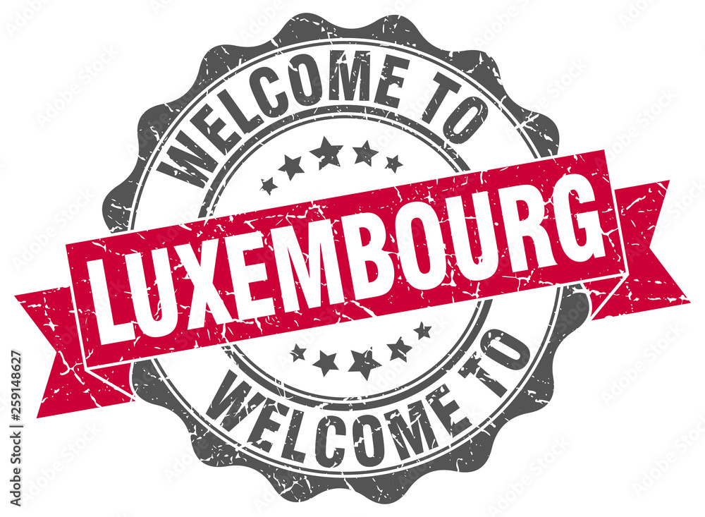 Fototapeta premium Luxembourg round ribbon seal