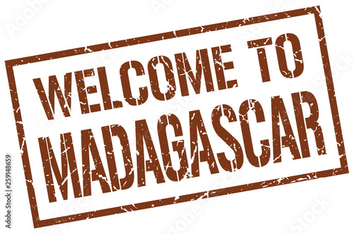 welcome to Madagascar stamp