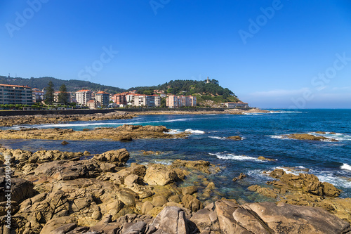 Bayona, Spain. View of the city and the picturesque coast photo