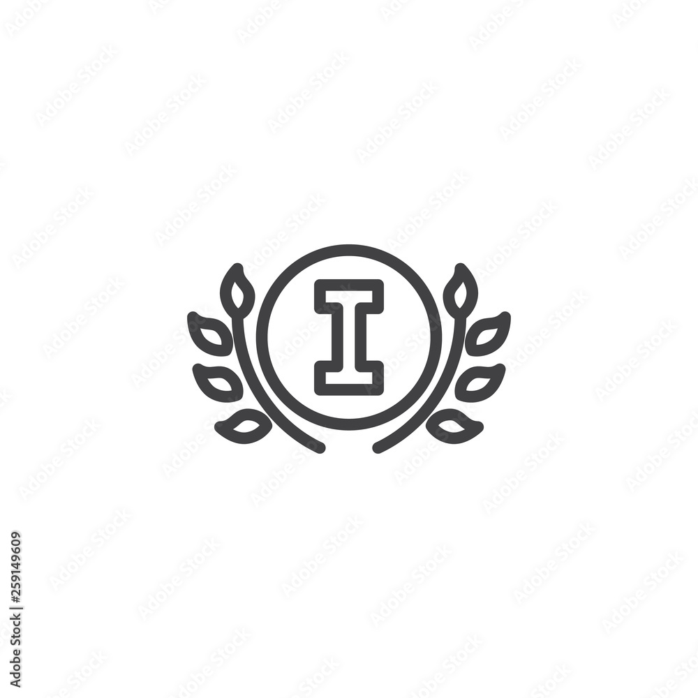 Champion laurel wreath line icon. Winner label linear style sign for mobile concept and web design. First place award medal outline vector icon. Symbol logo illustration. Pixel perfect vector graphics Champion laurel wreath line icon. Winner label linear style sign for mobile concept and web design. First place award medal outline vector icon. Symbol logo illustration. Pixel perfect vector graphics