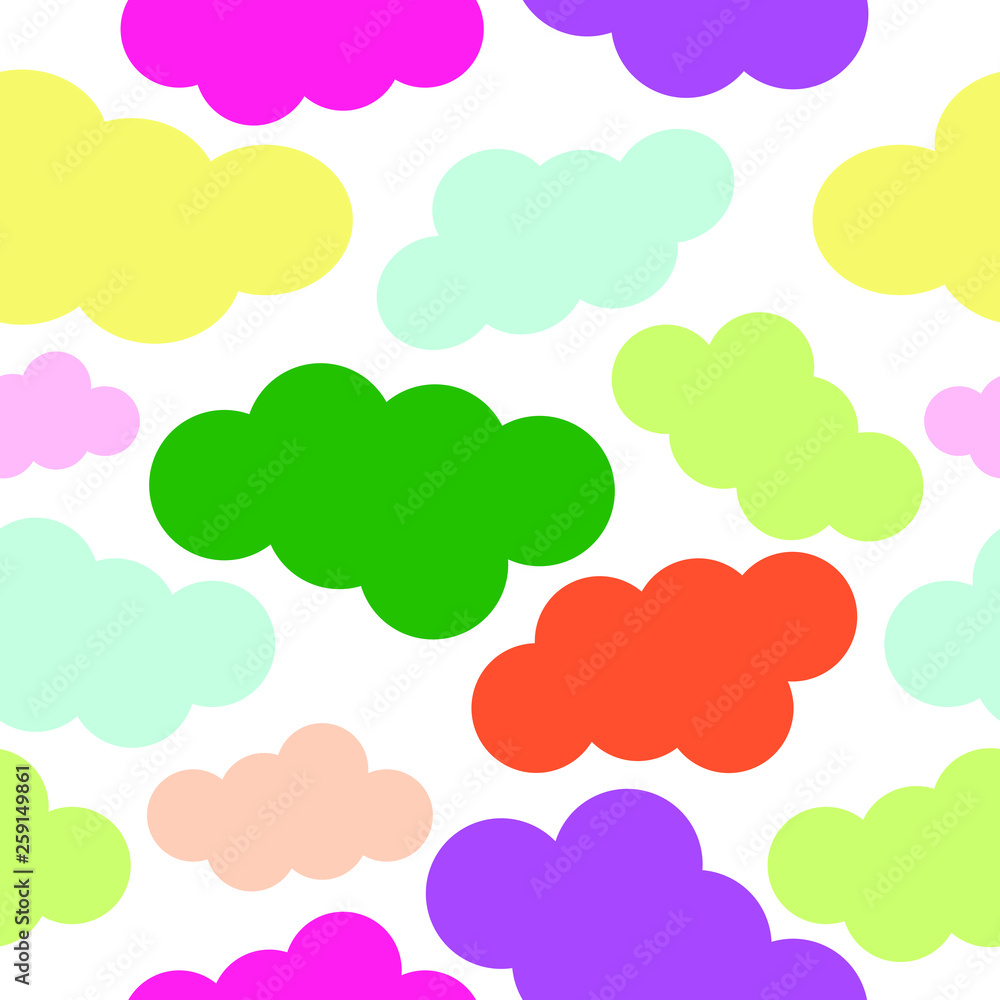 Abstract pattern. Seamless vector pattern multicolored clouds on a transparent background