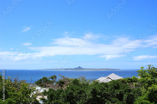 Ie island and blue sky
