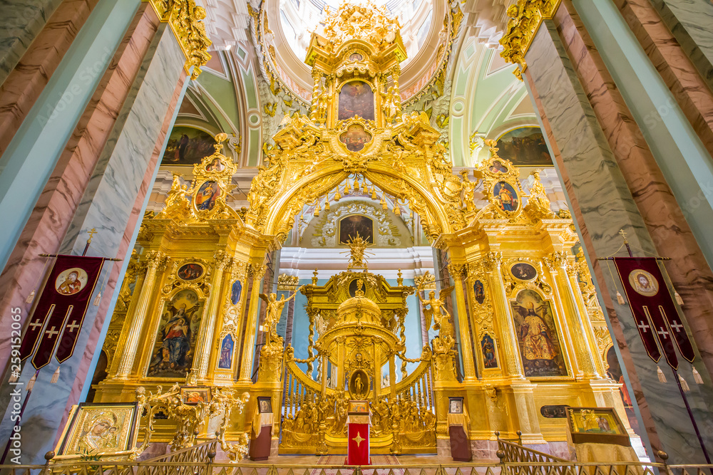 Interior, Peter and Paul Cathedral, 18th-century Romanov dynasty burial site - Saint Petersburg, Russia
