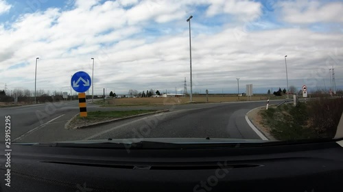 944-16 Car Ride Dashboard Center View Exit Highway Slow Corner Loop